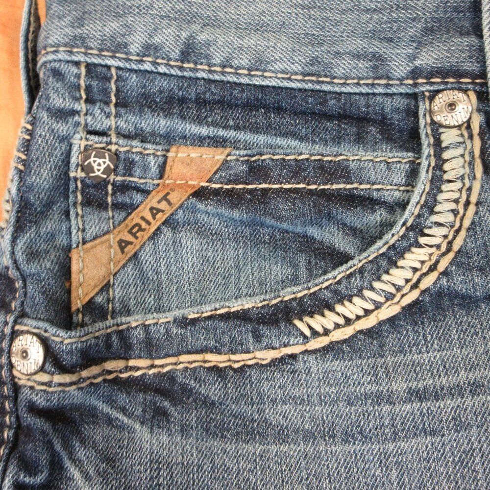 ARIAT M5 Gambler Stackable Straight Fit Straight Leg Denim Jeans Mens Sz 32x30 - Picture 6 of 16